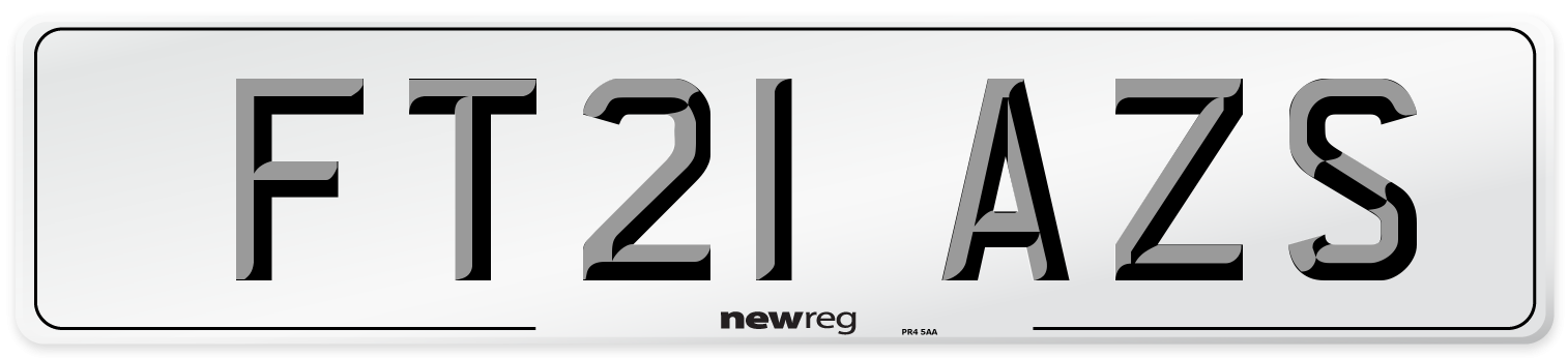 FT21 AZS Number Plate from New Reg